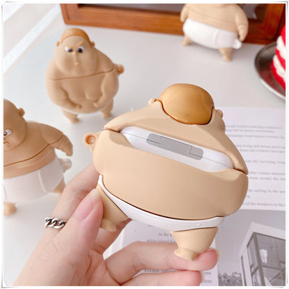 Compatible with Apple, Compatible with Apple , Cute Pet Little Fat Man Earphone Cover Earphone Bag Charging Compartment Box