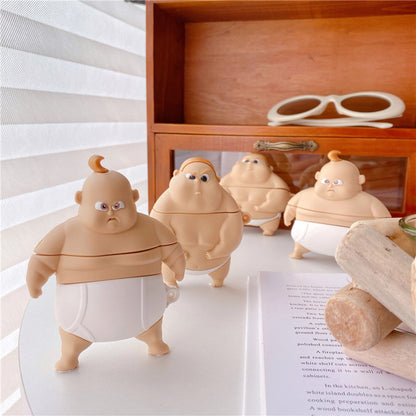 Compatible with Apple, Compatible with Apple , Cute Pet Little Fat Man Earphone Cover Earphone Bag Charging Compartment Box