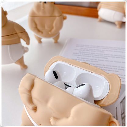 Compatible with Apple, Compatible with Apple , Cute Pet Little Fat Man Earphone Cover Earphone Bag Charging Compartment Box