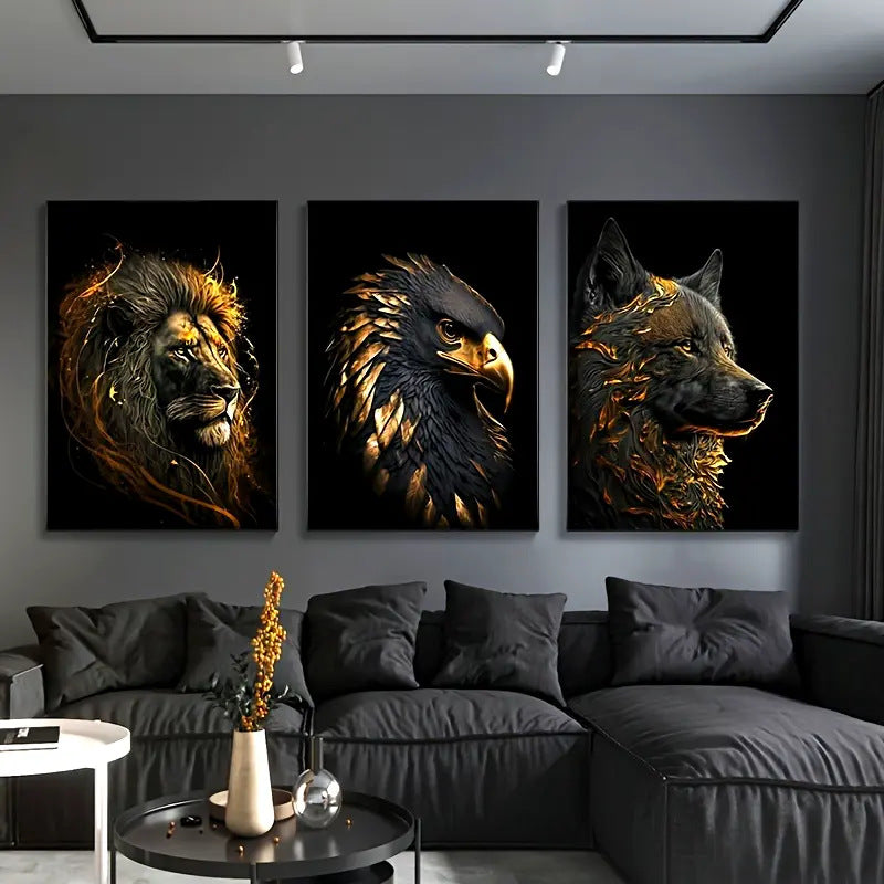 Art Poster Lion Animal Painting Core Canvas Painting Living Room Decorative Painting