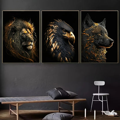 Art Poster Lion Animal Painting Core Canvas Painting Living Room Decorative Painting