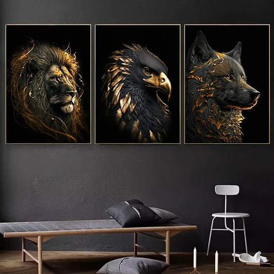 Art Poster Lion Animal Painting Core Canvas Painting Living Room Decorative Painting